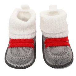 Smart Grey And Red Socks Booties