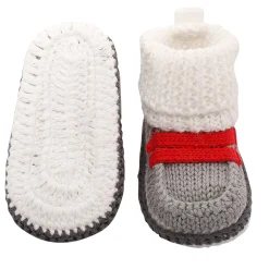 Smart Grey And Red Socks Booties