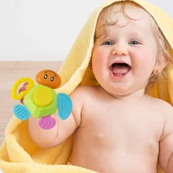 Smiley Multicolour Touch Button Teether Toy and Rattle Set