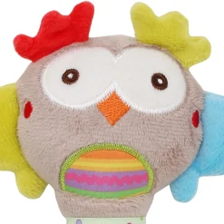 Snoozing Owl Grey Handheld Rattle