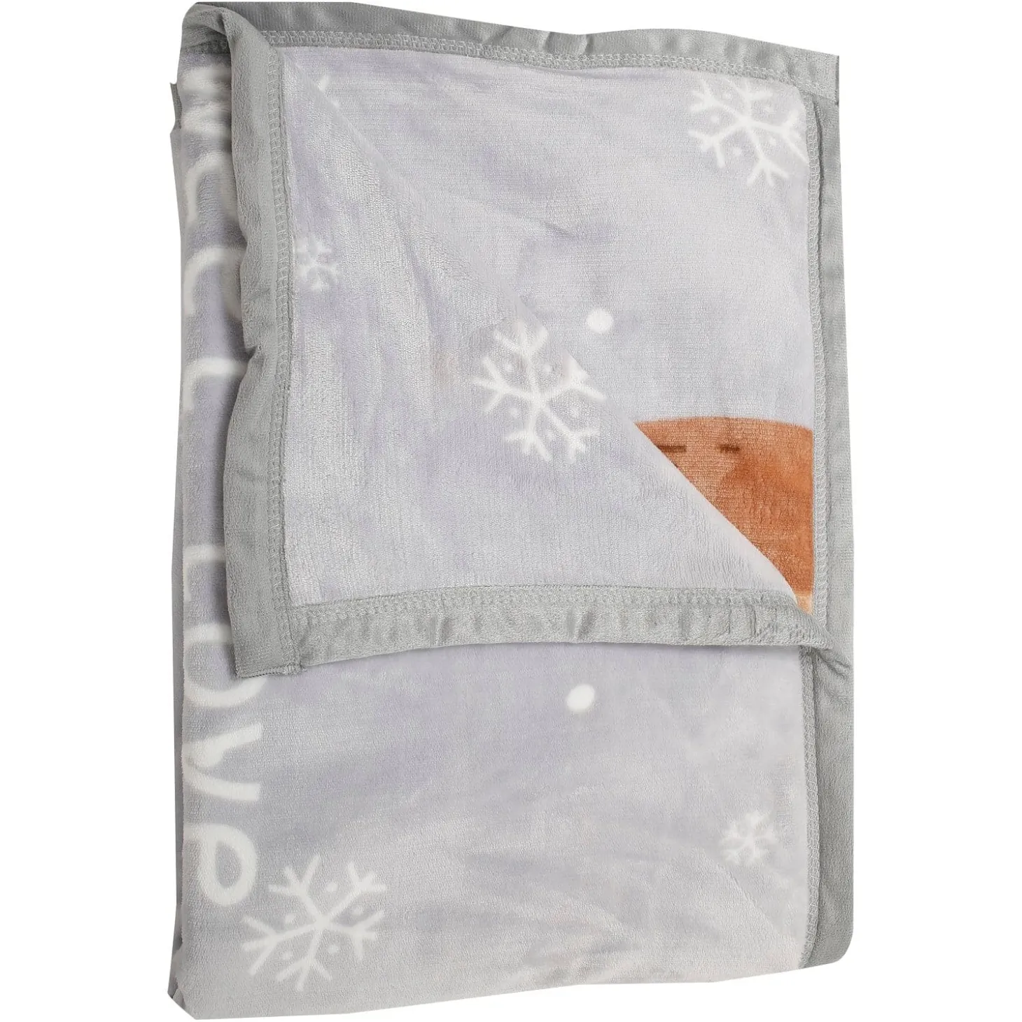 Snowy Reindeer Grey Two-Ply Blanket