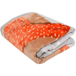 Snowy Reindeer Grey Two-Ply Blanket