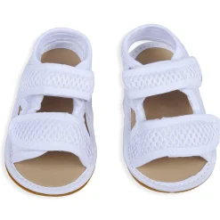 Solid Hookloop Comfortable Anti-skid Floater Sandals - White