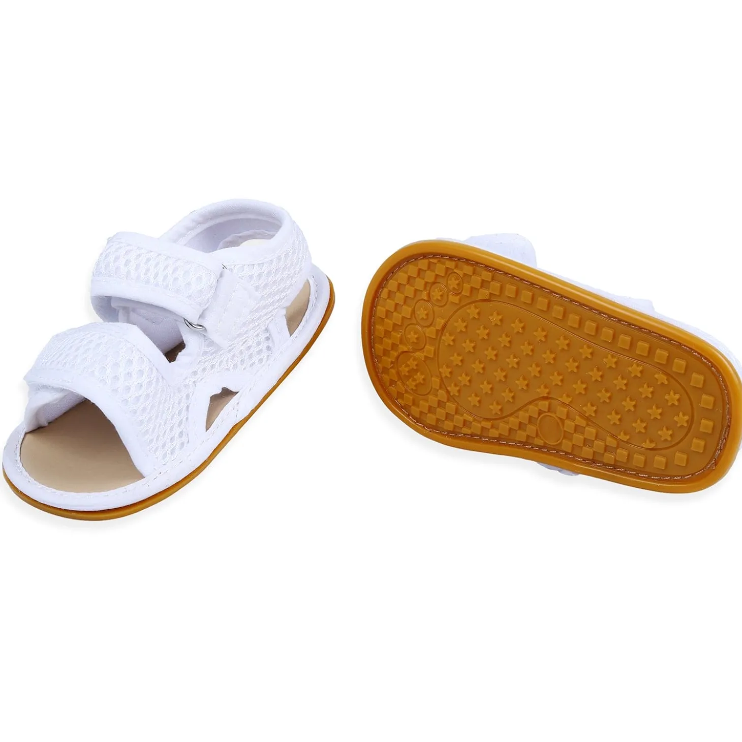 Solid Hookloop Comfortable Anti-skid Floater Sandals - White