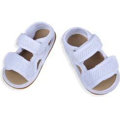 Solid Hookloop Comfortable Anti-skid Floater Sandals - White