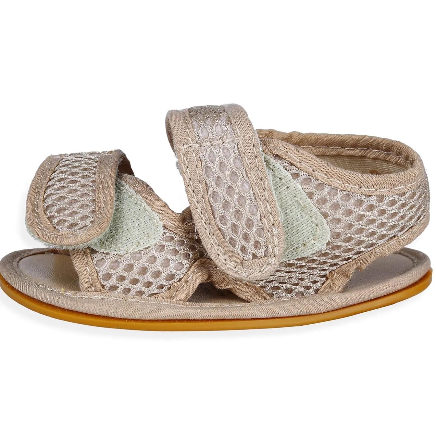 Solid Hookloop Comfortable Anti-skid Floater Sandals - Beige