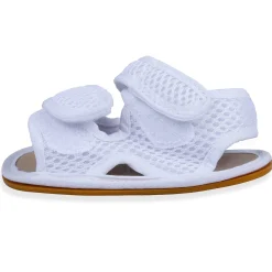 Solid Hookloop Comfortable Anti-skid Floater Sandals - White