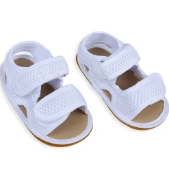 Solid Hookloop Comfortable Anti-skid Floater Sandals - White