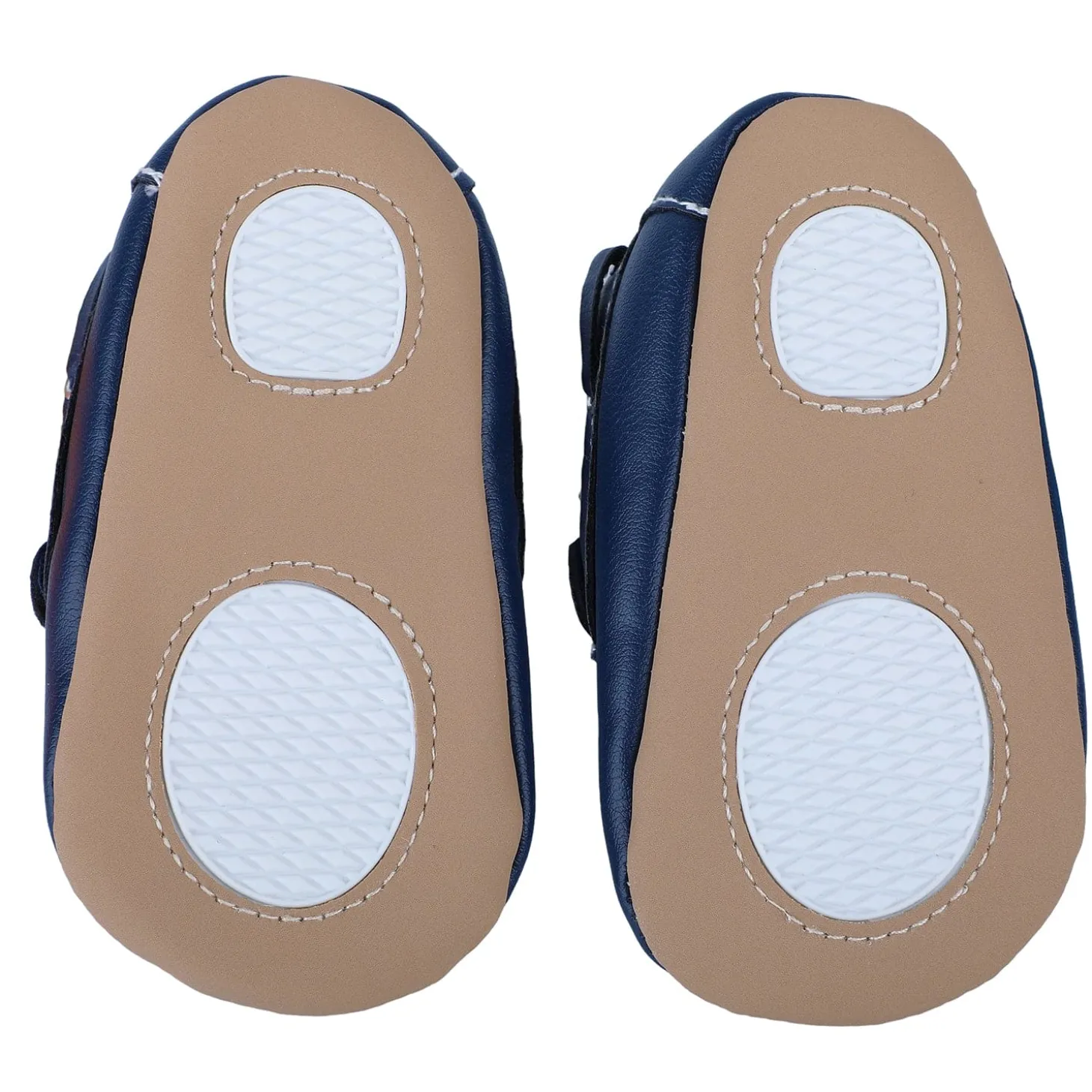 Solid Hookloop Stylish Leather Velcro Shoes - Navy Blue