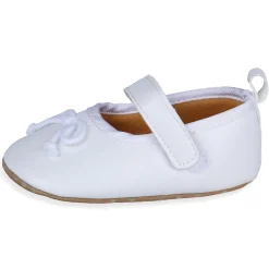 Solid With Bow Premium Girls Anti-Slip Ballerina Shoes - White