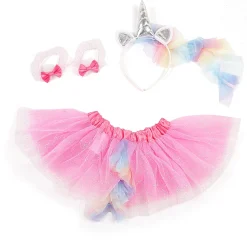 Sparkly Unicorn Rainbow Tutu Skirt And Accessory Set