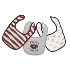 Sports Star Grey And Brown 3 Pk Bibs