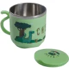 Stainless Steel Water Cup with Lid Dinosaur - Green