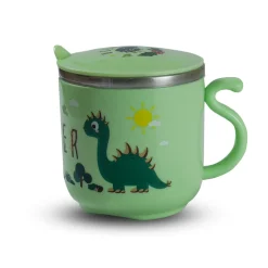 Stainless Steel Water Cup with Lid Dinosaur - Green