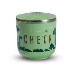 Stainless Steel Water Cup with Lid Dinosaur - Green