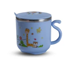 Stainless Steel Water Cup with Lid Happy Monkey - Blue