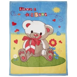 Star Bear Multicolour Double Sided Fur Blanket