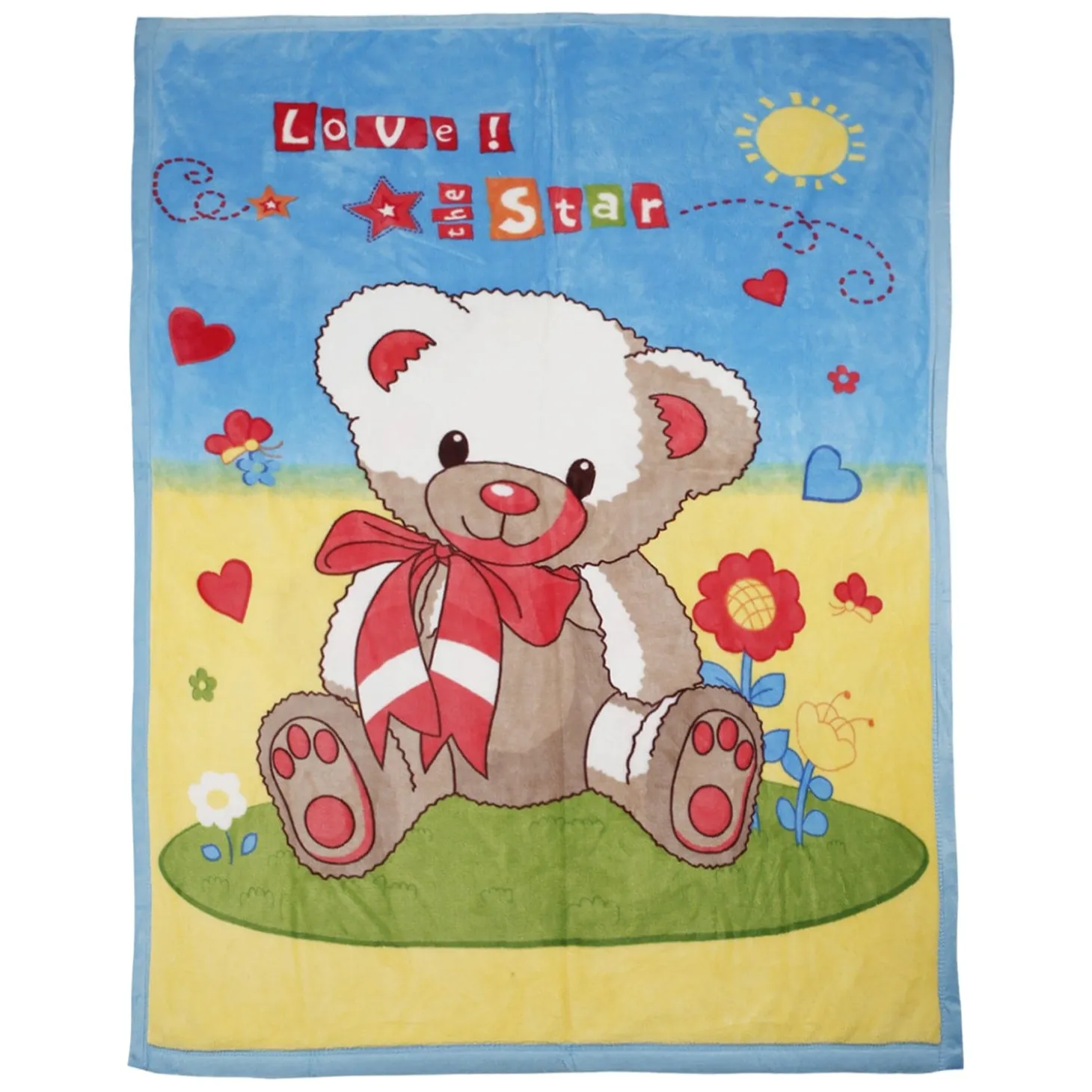 Star Bear Multicolour Double Sided Fur Blanket