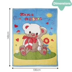 Star Bear Multicolour Double Sided Fur Blanket