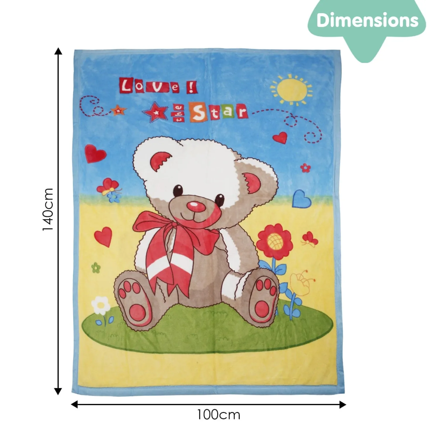 Star Bear Multicolour Double Sided Fur Blanket