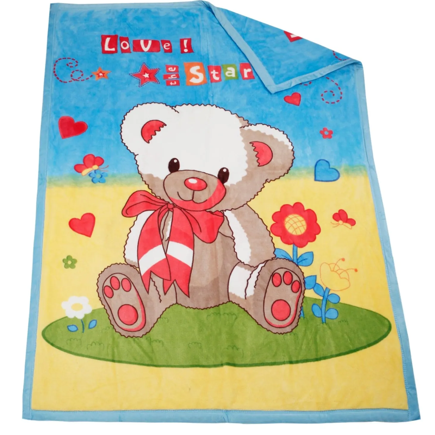 Star Bear Multicolour Double Sided Fur Blanket