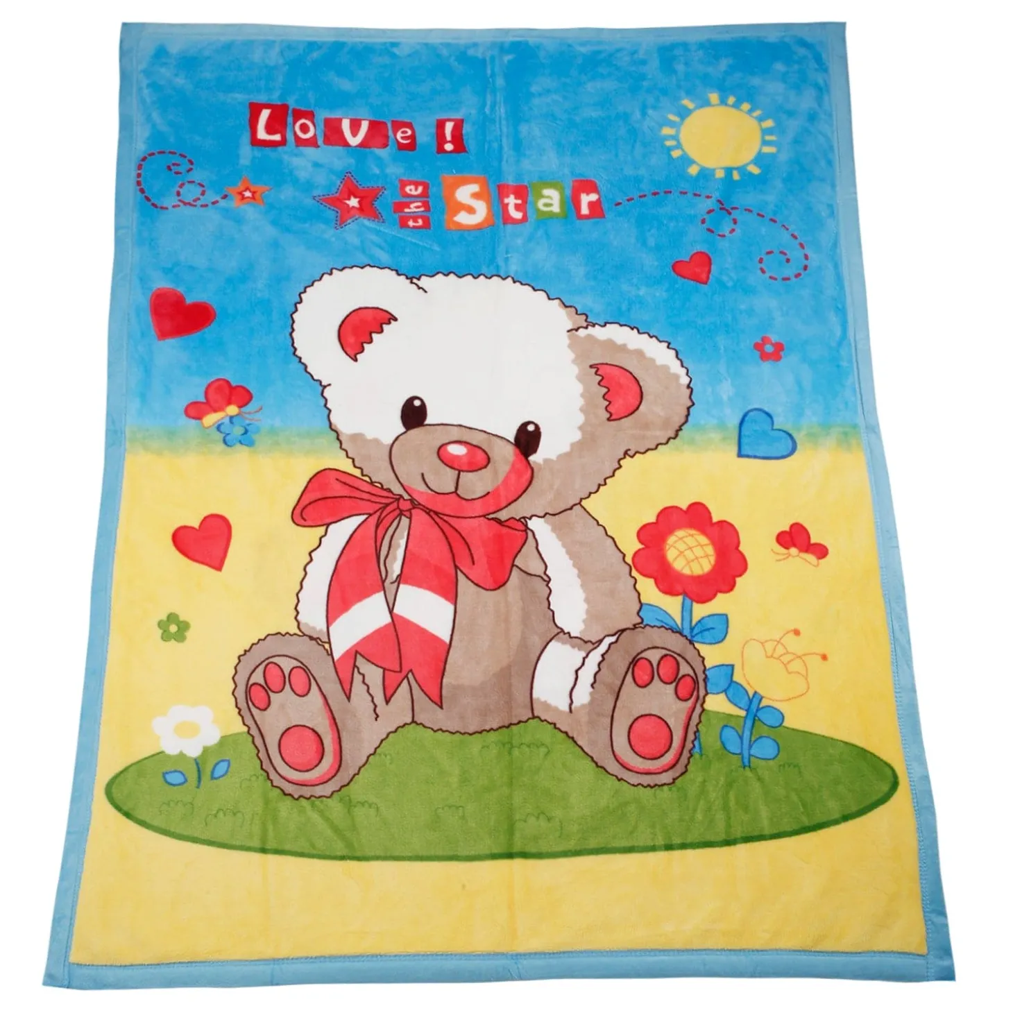 Star Bear Multicolour Double Sided Fur Blanket
