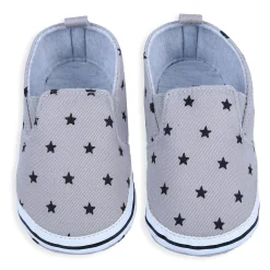 Star Casual Sneakers Soft Sole Anti-Skid Slip-On Booties - Grey