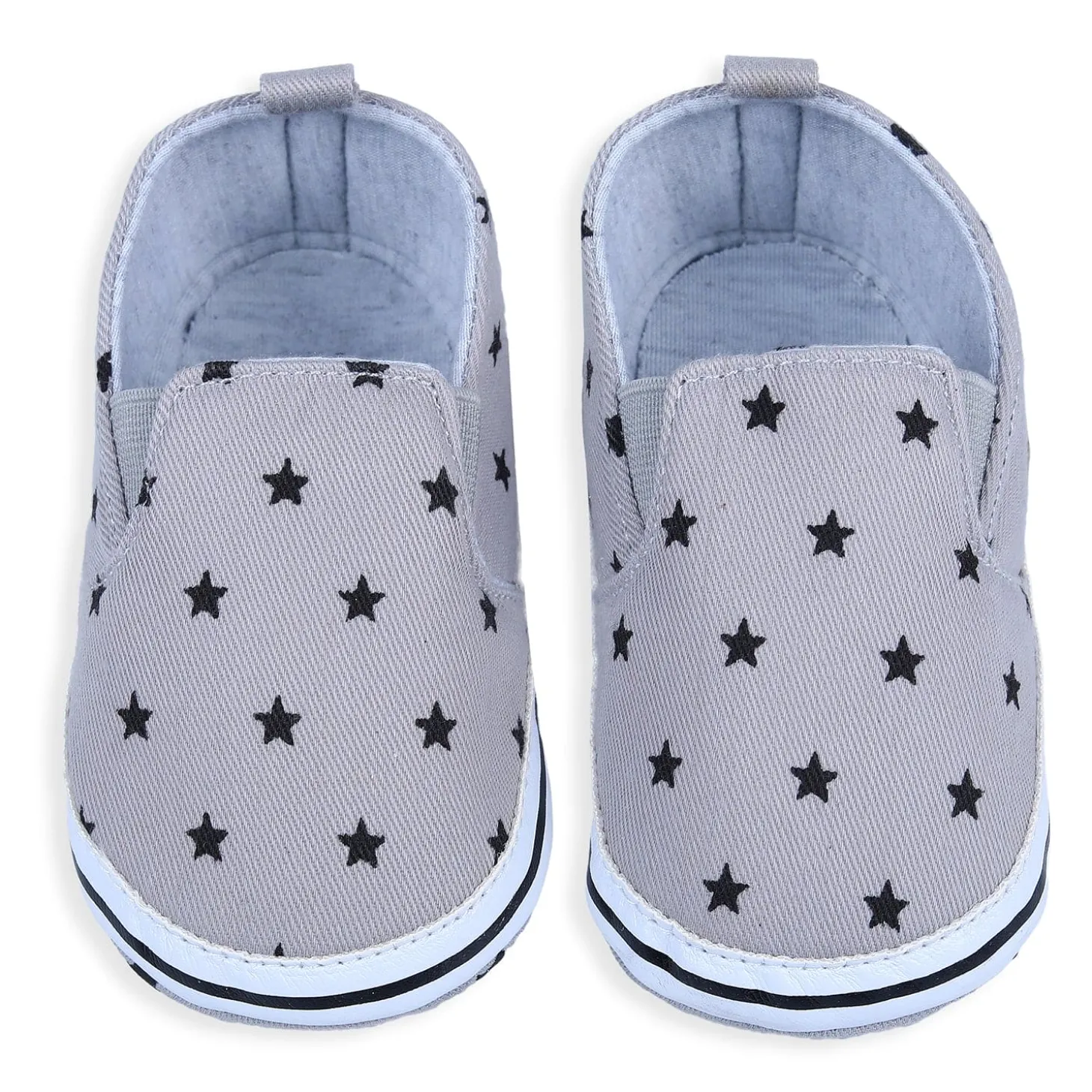 Star Casual Sneakers Soft Sole Anti-Skid Slip-On Booties - Grey