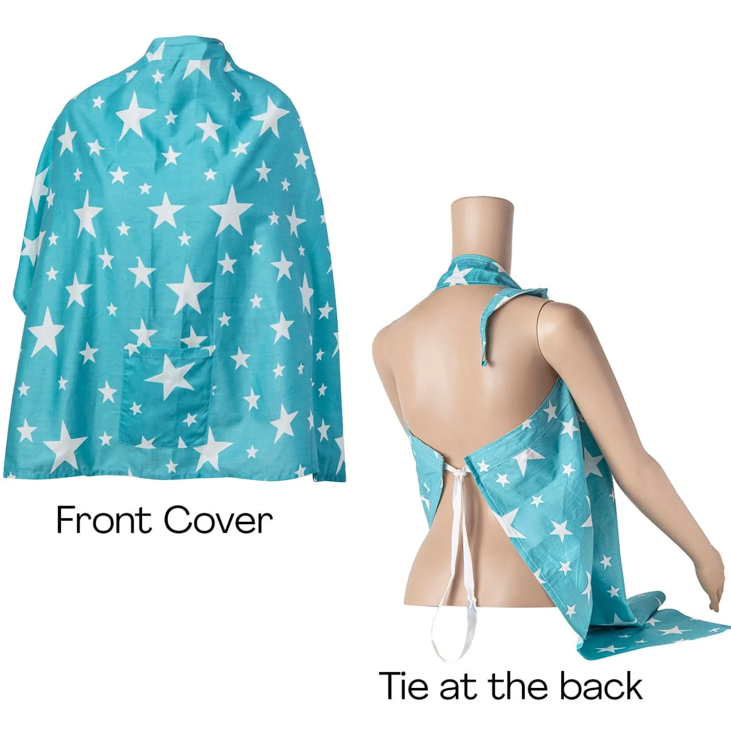 Star Cotton Breastfeeding Infant Nursing Cover Blue