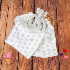 Star Elephant Soft Cozy Plush Toy Blanket Grey