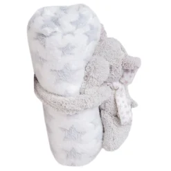 Star Elephant Soft Cozy Plush Toy Blanket Grey
