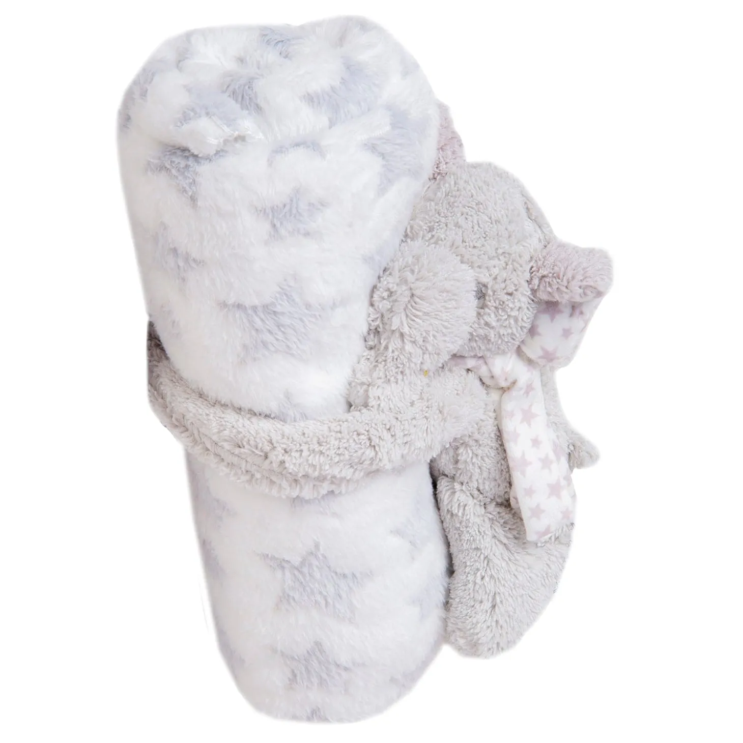 Star Elephant Soft Cozy Plush Toy Blanket Grey