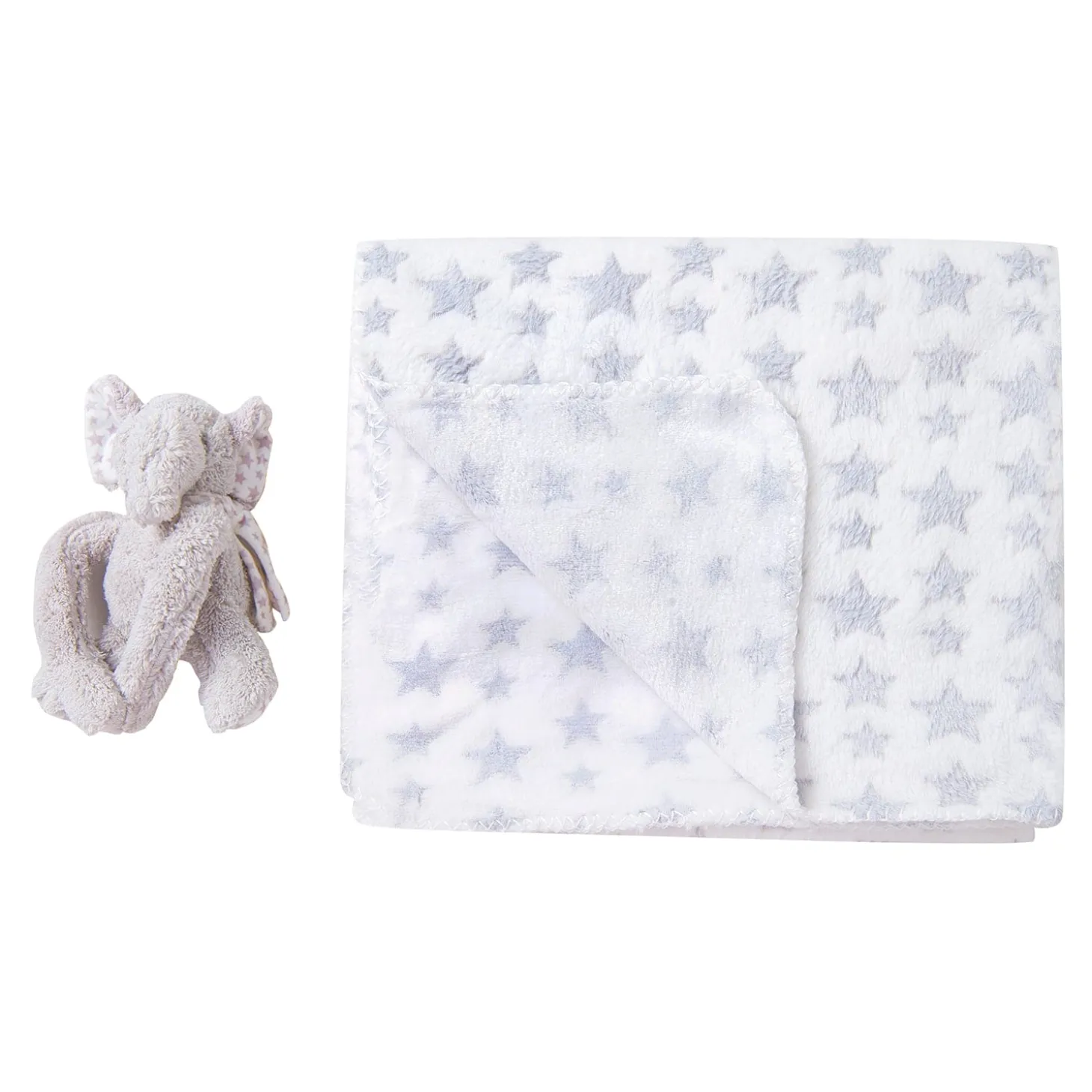 Star Elephant Soft Cozy Plush Toy Blanket Grey
