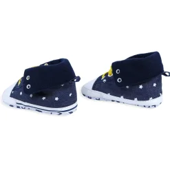 Star High Top Foldable Denim Casual Sneaker Booties - Blue