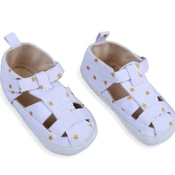 Star Premium Anti-Slip Velcro Hook-Loop Sandal Booties - White