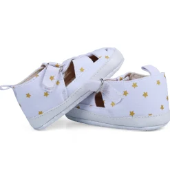Star Premium Anti-Slip Velcro Hook-Loop Sandal Booties - White