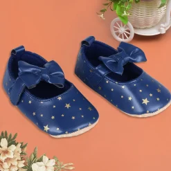 Star Premium Girls Soft Anti-Slip Ballerina Shoes - Navy Blue
