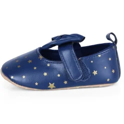 Star Premium Girls Soft Anti-Slip Ballerina Shoes - Navy Blue