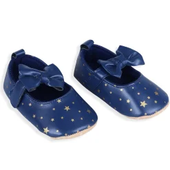 Star Premium Girls Soft Anti-Slip Ballerina Shoes - Navy Blue