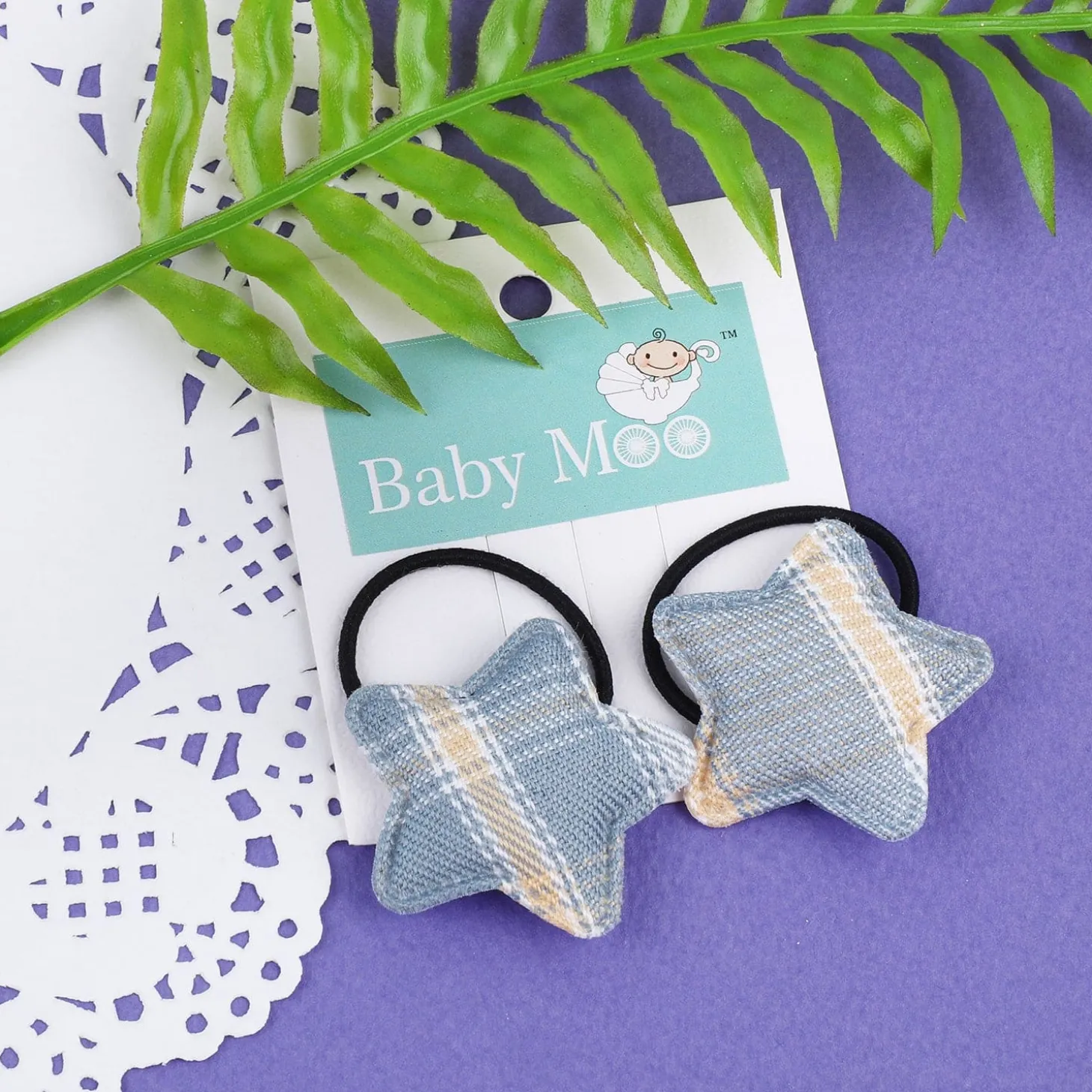 Star Rubber Bands Hair Elastic 2 Pcs - Blue