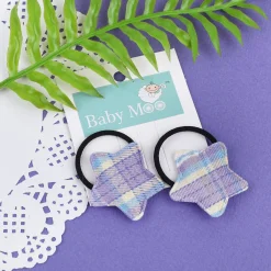 Star Rubber Bands Hair Elastic 2 Pcs - Purple