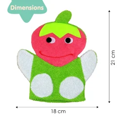 Strawberry Pink And Green Cartoon Bath Glove