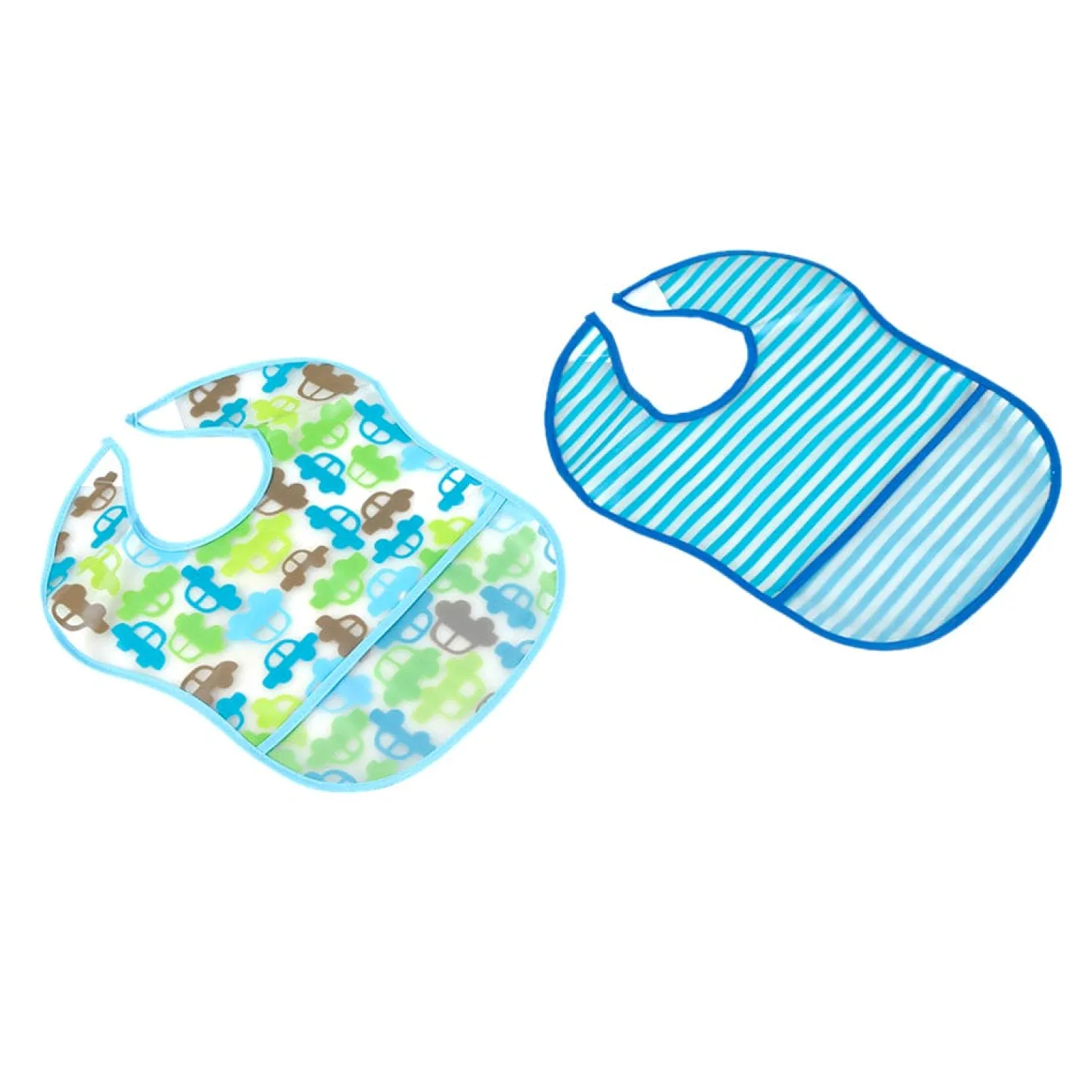 Striped Blue 2 Pk Bibs
