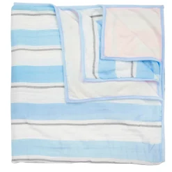 Striped Blue And White Blanket