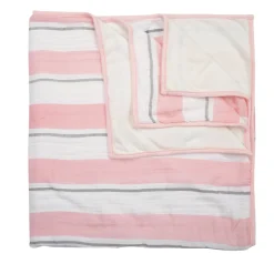 Striped Pink And White Blanket