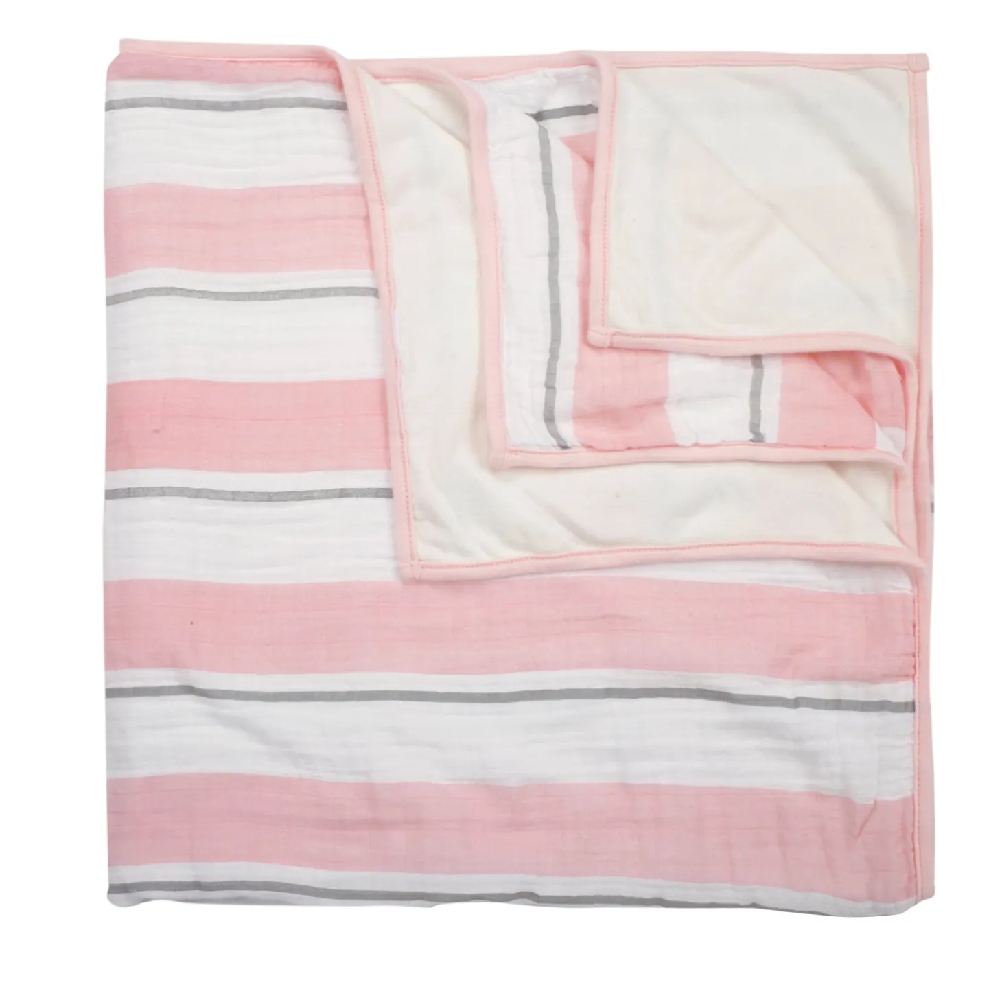 Striped Pink And White Blanket