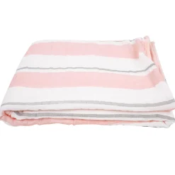 Striped Pink And White Blanket