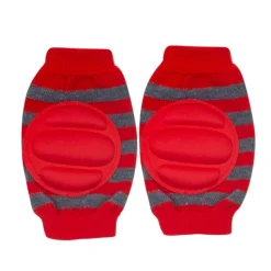 Striped Red, Black 2 Pk Baby Cushioned Kneepad