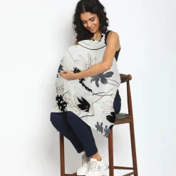 Sunflower Cotton Breastfeeding Infant Nursing Cover Cream