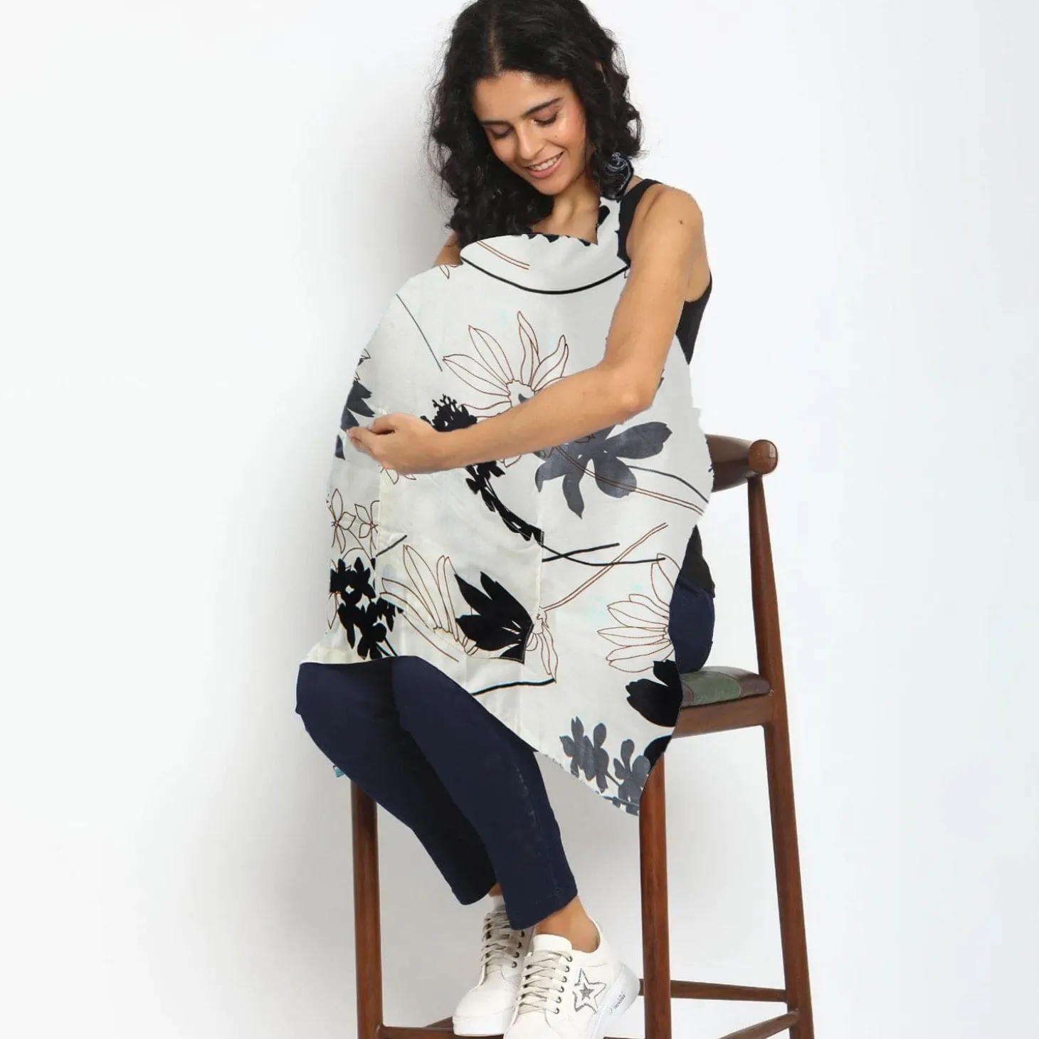 Sunflower Cotton Breastfeeding Infant Nursing Cover Cream